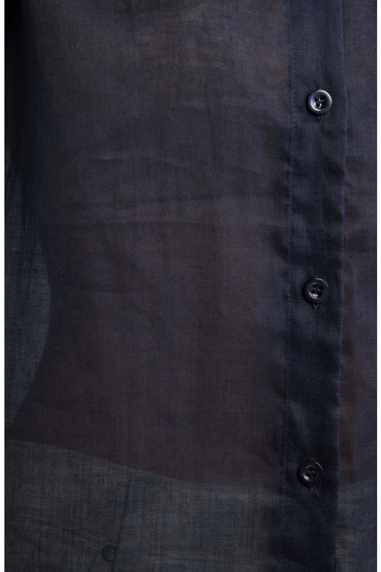 The Novelist Tie Neck Button-Up Shirt, Alternate, color, NAVY
