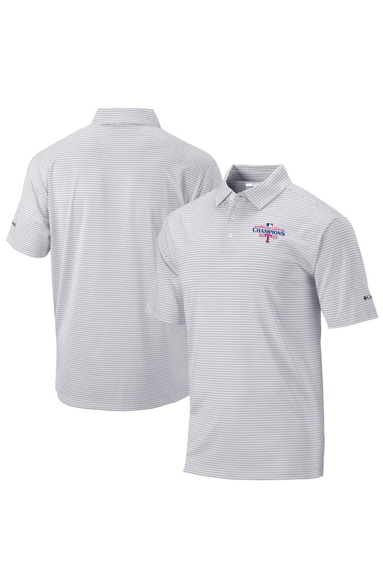 Columbia Men's Columbia Gray Texas Rangers 2023 American League Champions Omni-Wick Club Invite Polo, Main, color,