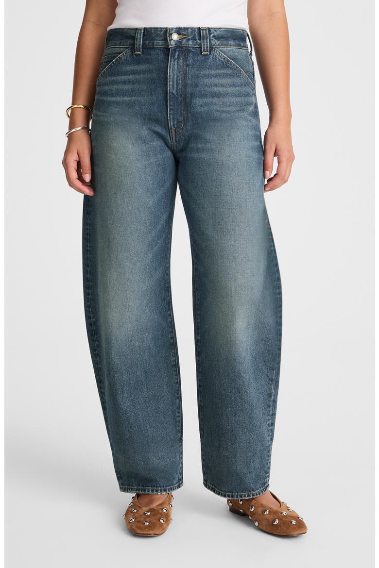 High Waist Crop Balloon Jeans, Alternate, color, GREENDALE WASH