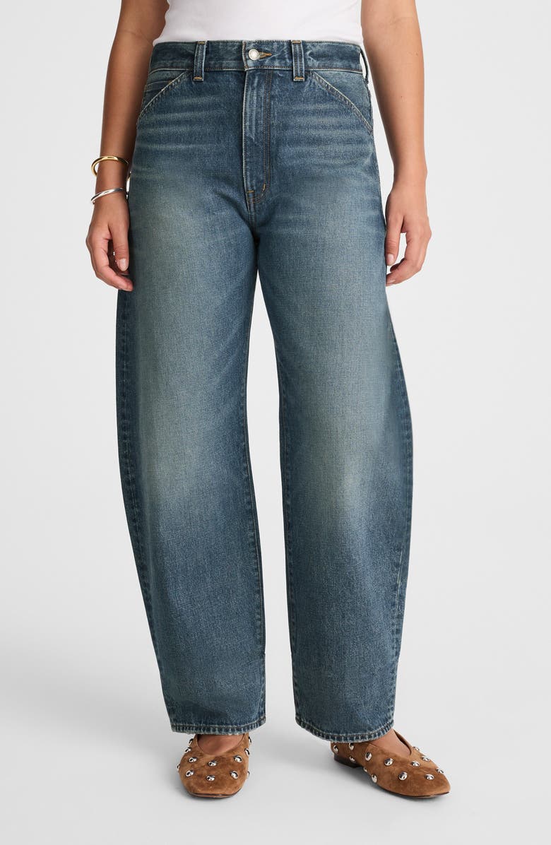 Madewell High Waist Crop Balloon Jeans, Alternate, color, Greendale Wash