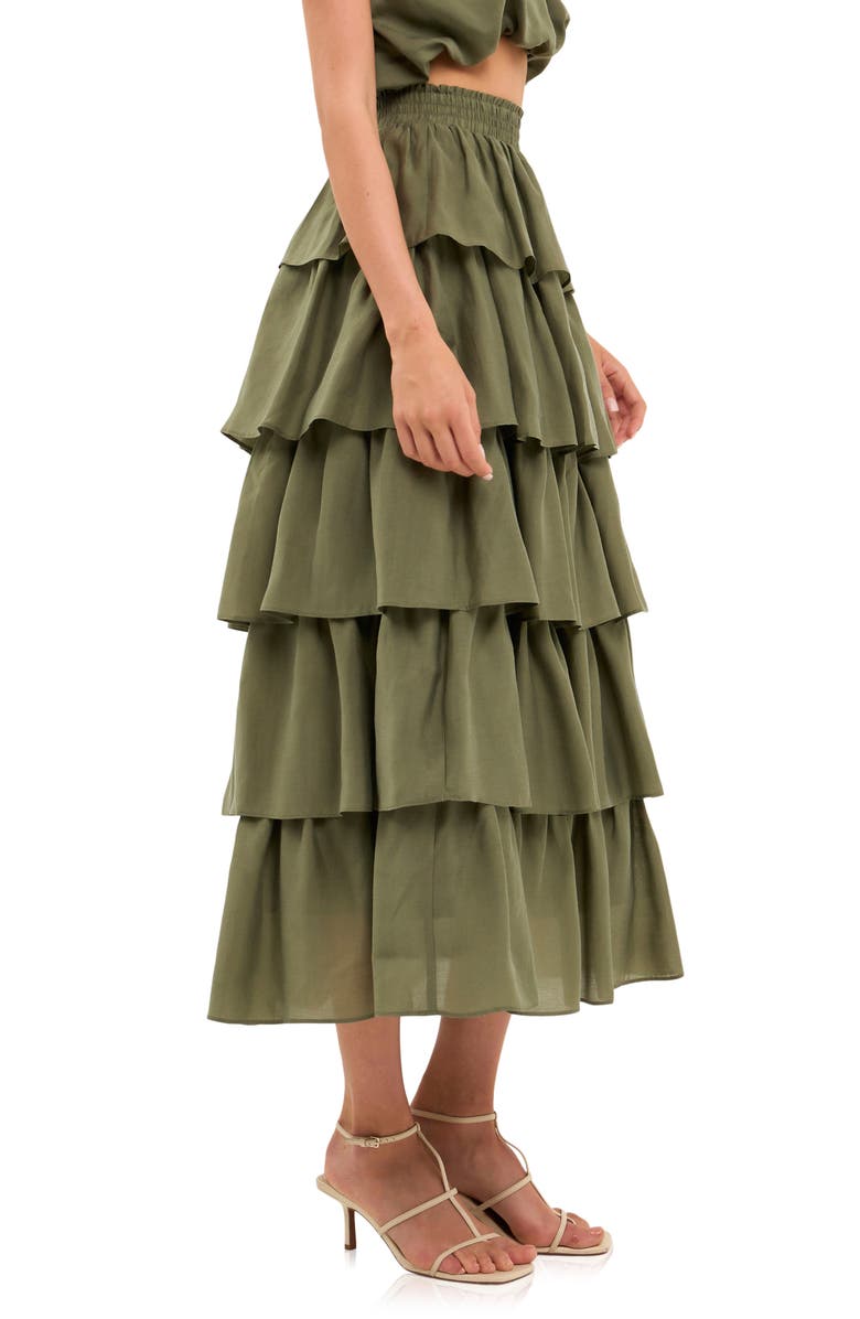 Endless Rose Ruffle Tiered Midi Skirt, Alternate, color,