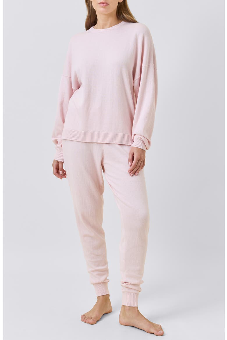 Cotton & Cashmere Crewneck Sweater, Alternate, color, PAPINELLE PINK