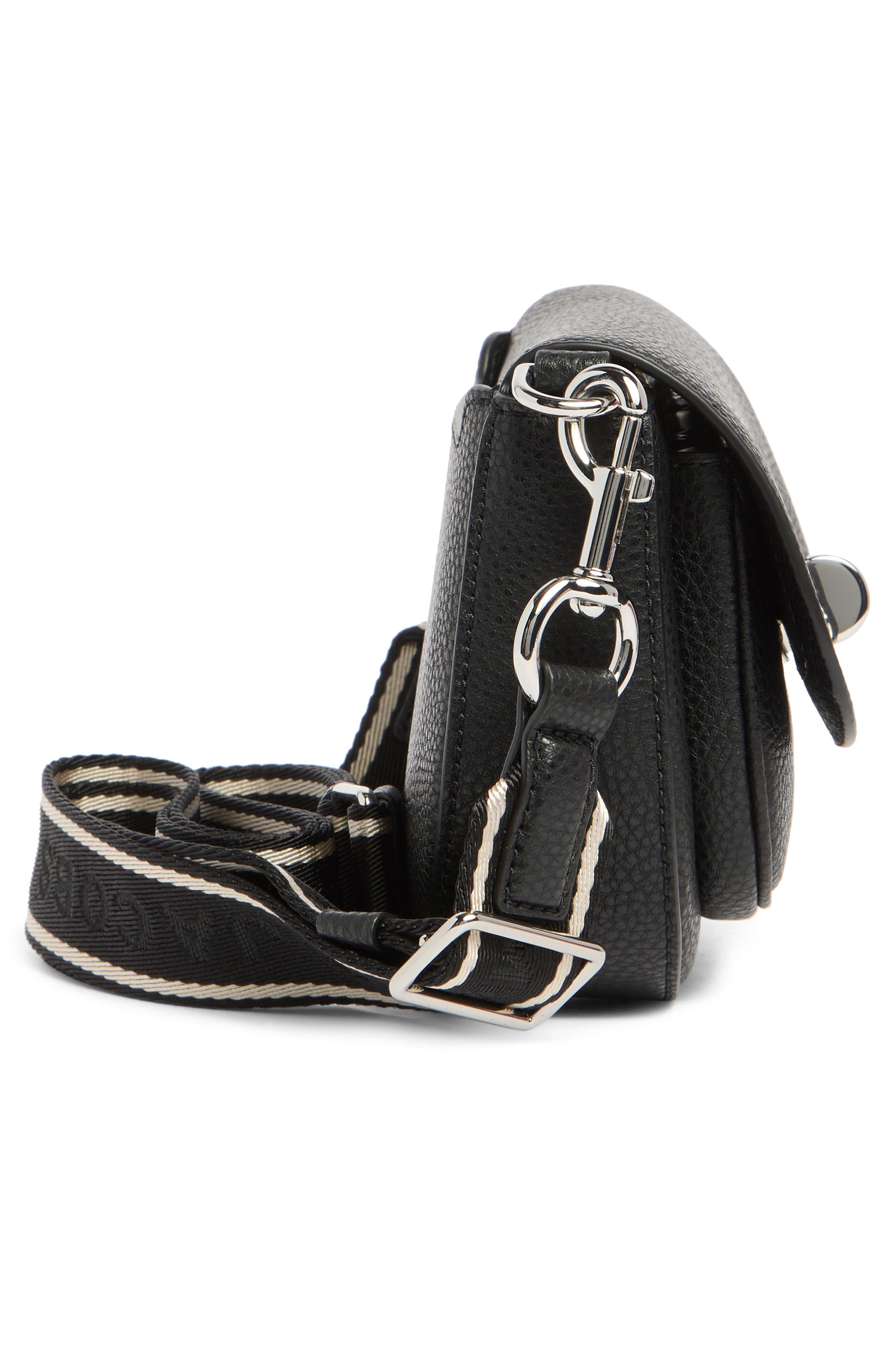 Marc Jacobs Signet Turn Lock Leather Saddle Bag, Alternate, color, 