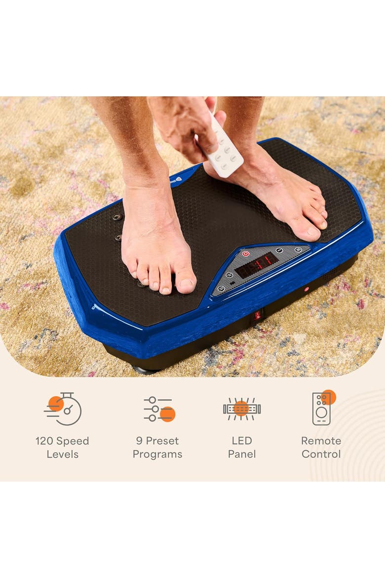 HexaPlate Lite Vibration Plate Exercise Machine Full Body Recovery and Muscle Toning, Alternate, color, Blue