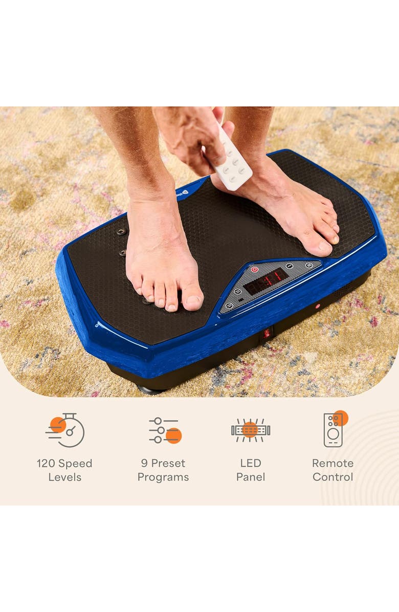 Lifepro Vibration Plate Exercise Machine Magnetic Acupoints Platform for Muscle Toning and Recovery, Alternate, color, Blue