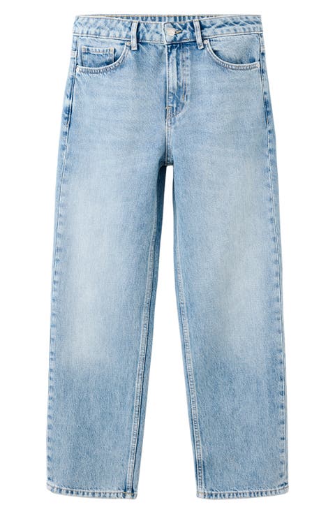 Mid Rise Straight Leg Jeans