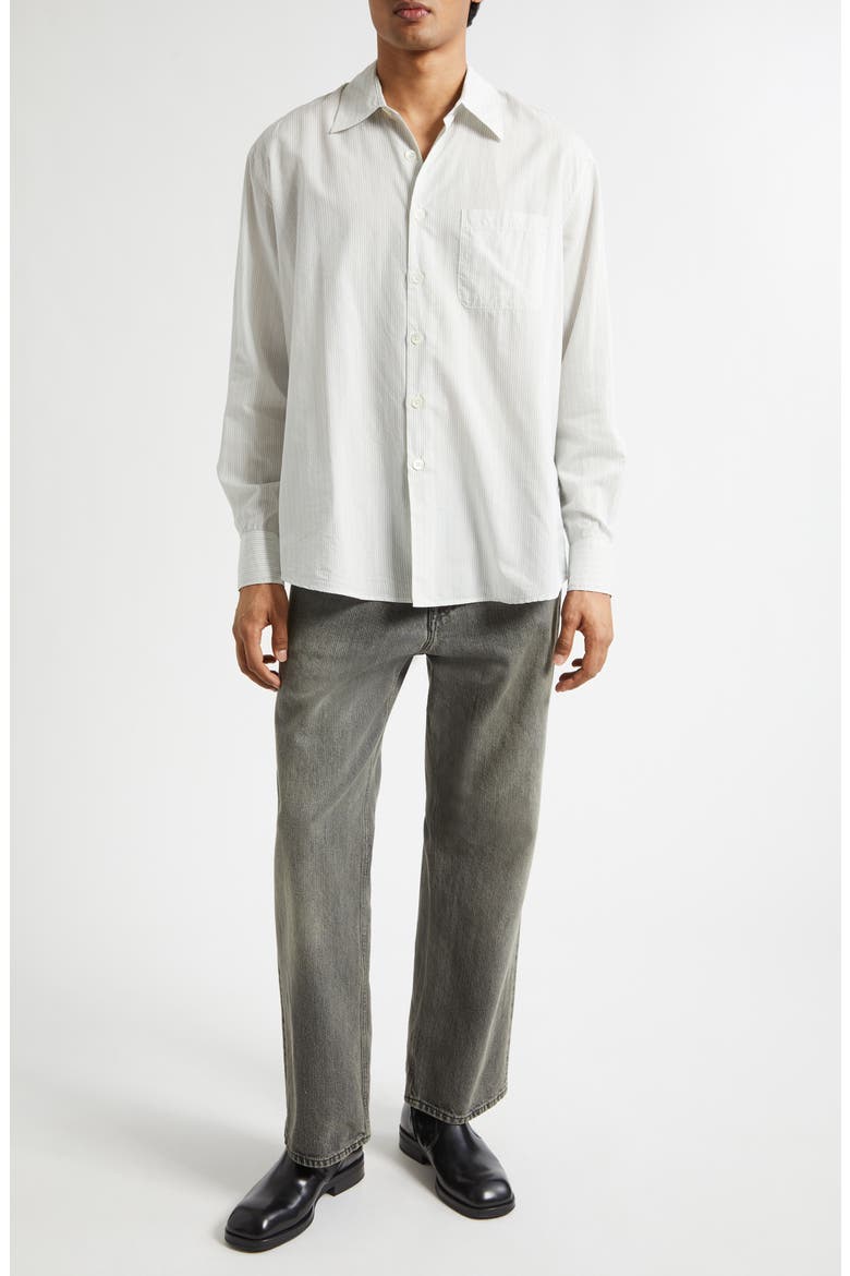 Above Stripe Cotton Blend Button-Up Shirt, Alternate, color, INDEX STRIPE COOLTHREAD CLOTH