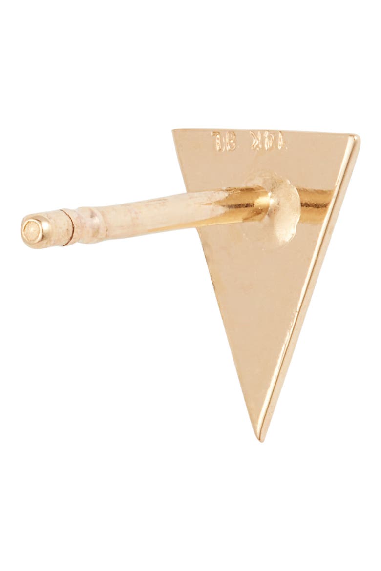 14K Gold Triangle Stud Single Earring (Nordstrom Exclusive), Alternate, color, YELLOW GOLD