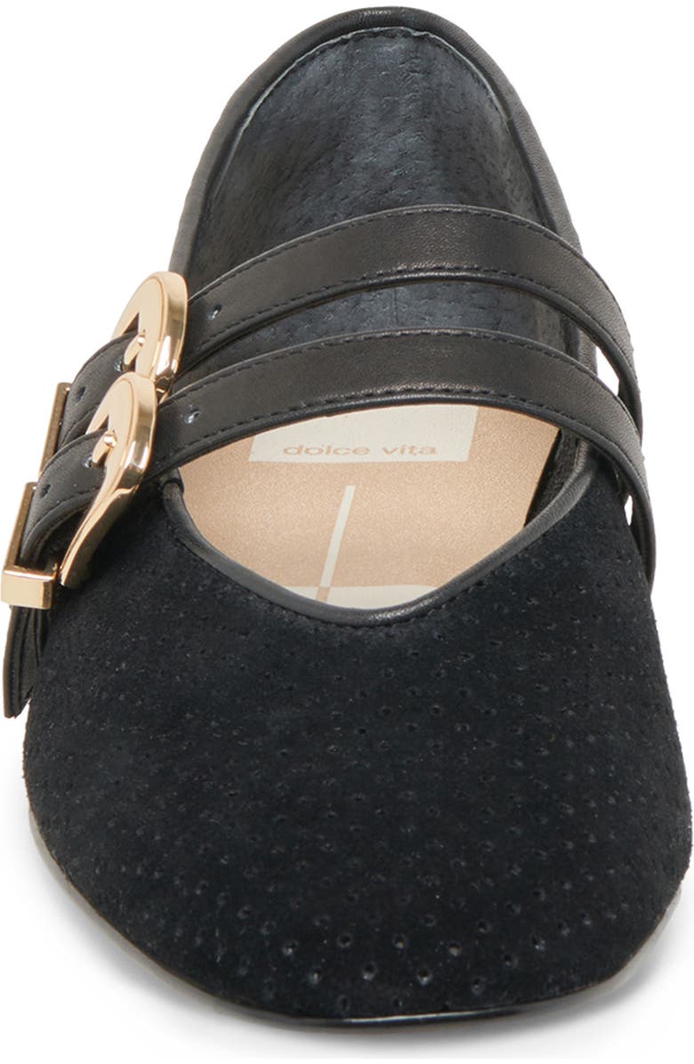 Dolce Vita Baylee Mary Jane Flat, Alternate, color, Onyx Perforated Suede