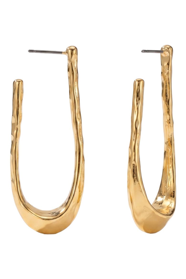 Fatima Oval Hoops, Main, color, Gold