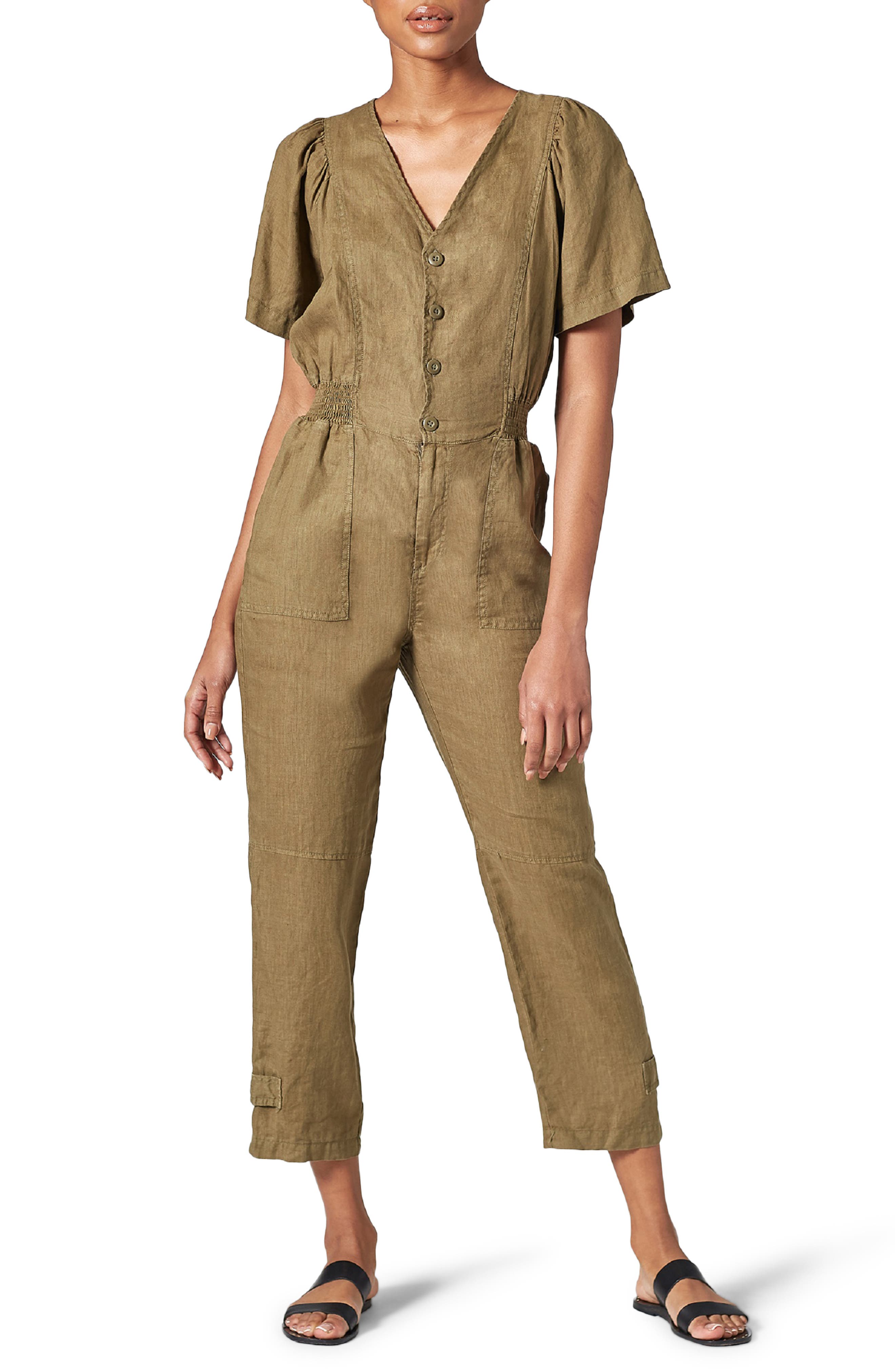 Joie Bramwell Crop Linen Jumpsuit (Women) | Nordstromrack