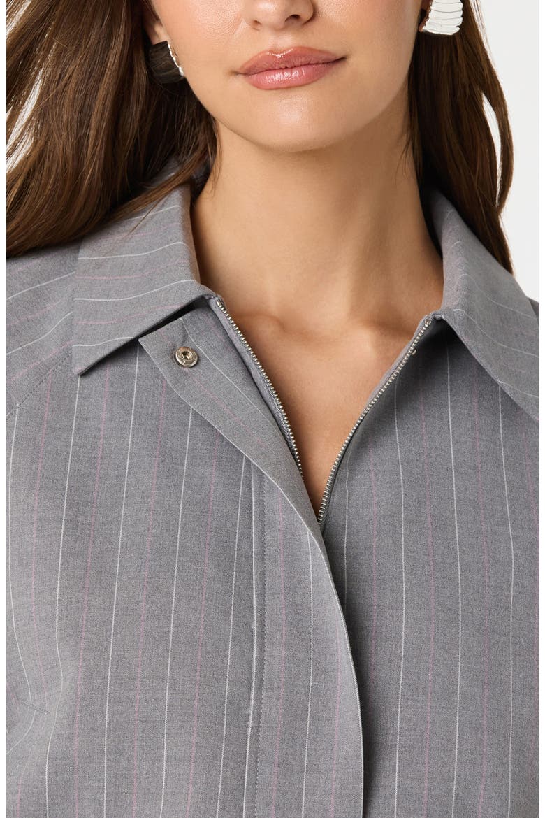 Pinstripe Flight Jacket, Alternate, color, GREY STRIP