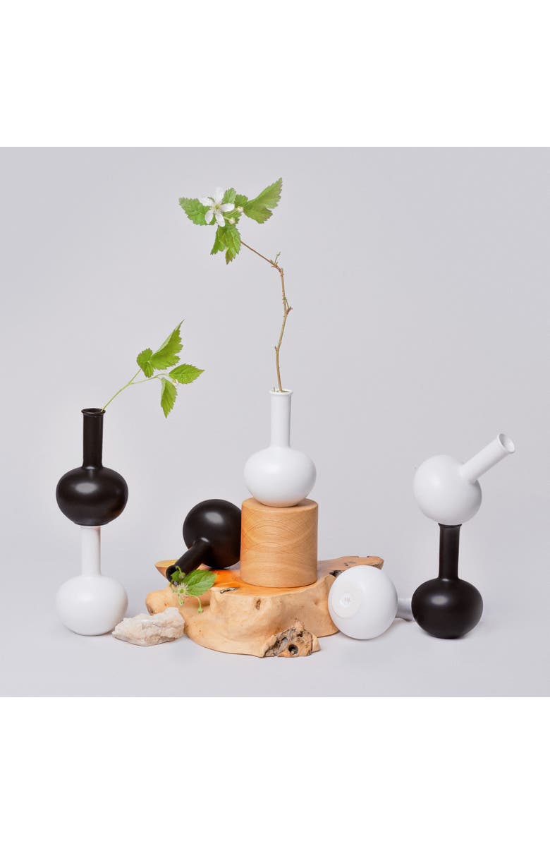 MIDDLE KINGDOM Semi-Matte Porcelain Mini Beauty Vase, Alternate, color, Black