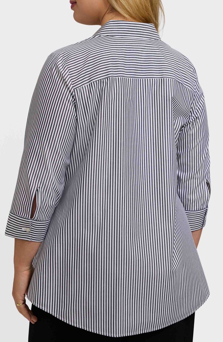 Foxcroft Cici Stripe Cotton Tunic Blouse, Alternate, color,