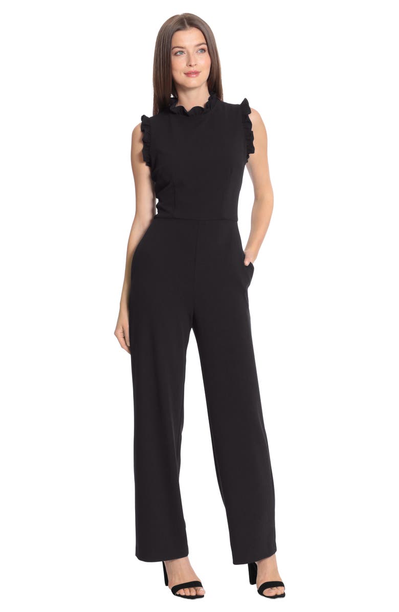 Maggy London Ruffle Sleeveless Jumpsuit, Alternate, color,