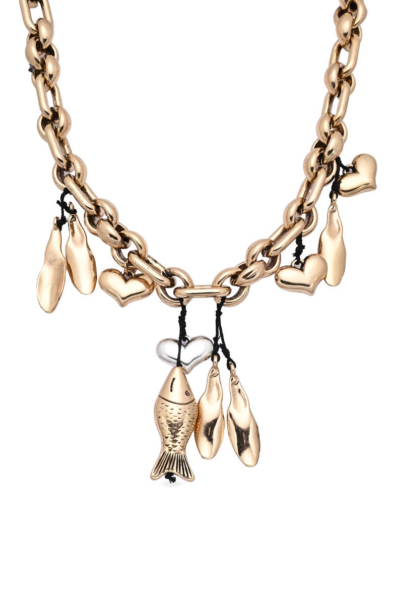 Ava Charm Necklace, Main, color, GOLD
