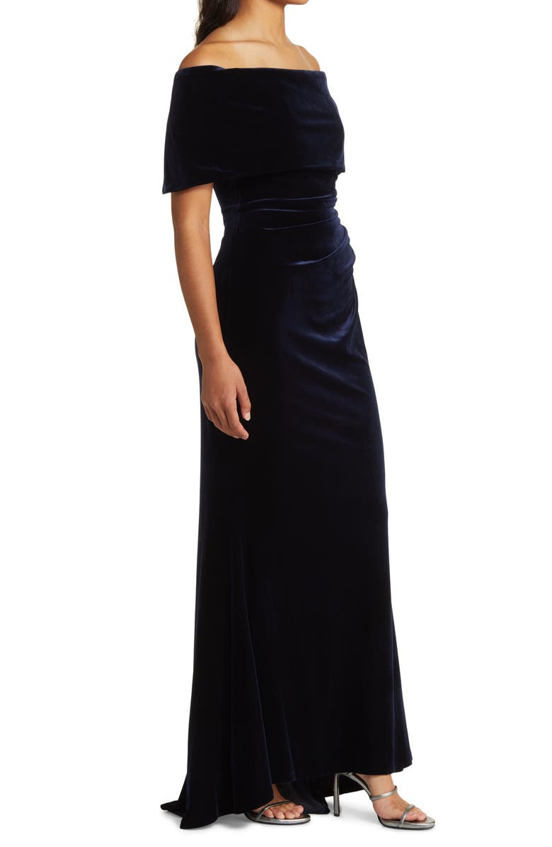 Vince Camuto Off the Shoulder Velvet Gown, Alternate, color,