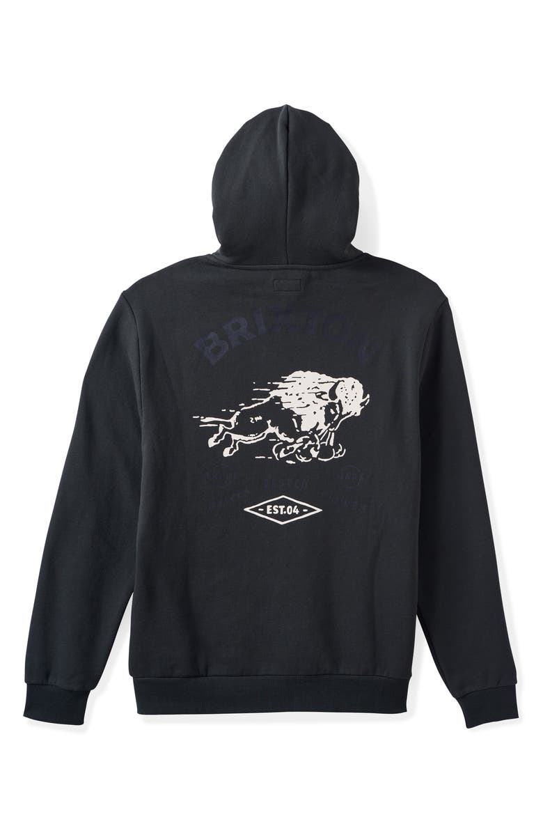 Brixton Charging Buffalo Graphic Hoodie, Alternate, color, Washed Black