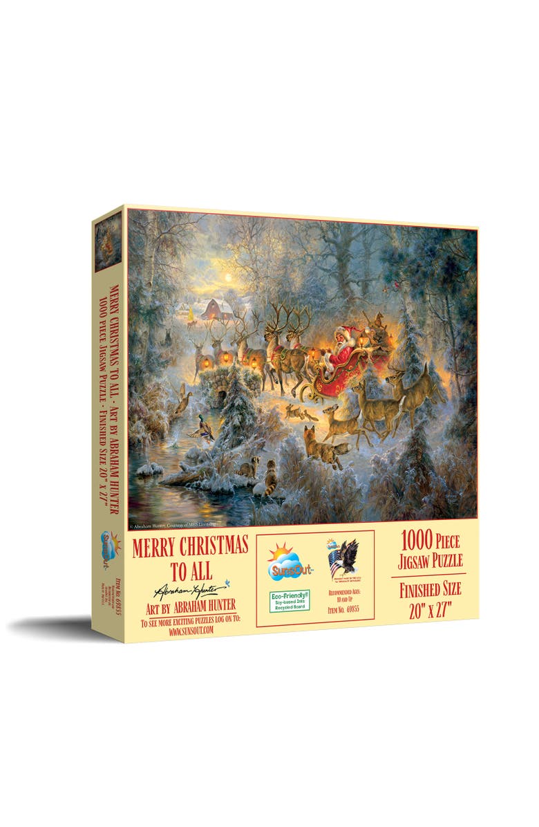 Sunsout Merry Christmas to All 1000 piece Jigsaw Puzzle for Adults, Main, color, 