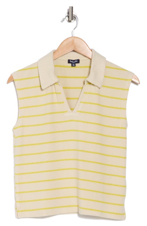 Splendid Lyon Sleeveless Polo Sweater In Yellow