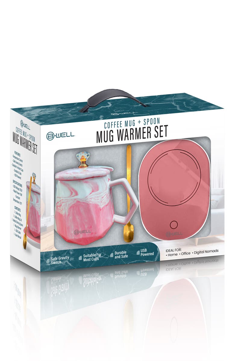 BYTECH Marbled Mug & Warmer Pad Set, Alternate, color, Pink