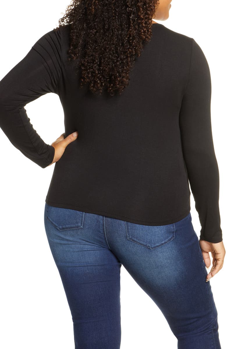 BP. Long Sleeve Cinch Front Ribbed Tee, Alternate, color,