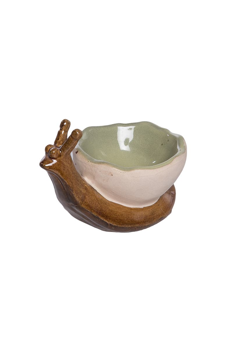 Ceramic Snail Shape Bowl Multicolored for Spring Serving and Entertaining, Alternate, color, Multicolored