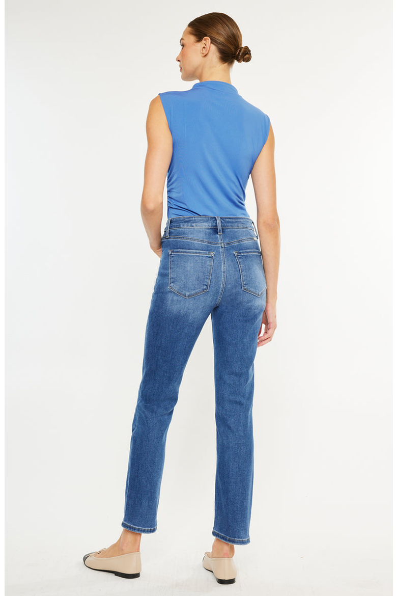 Adaline Essentials High Rise Slim Straight Jeans, Alternate, color, Medium Wash
