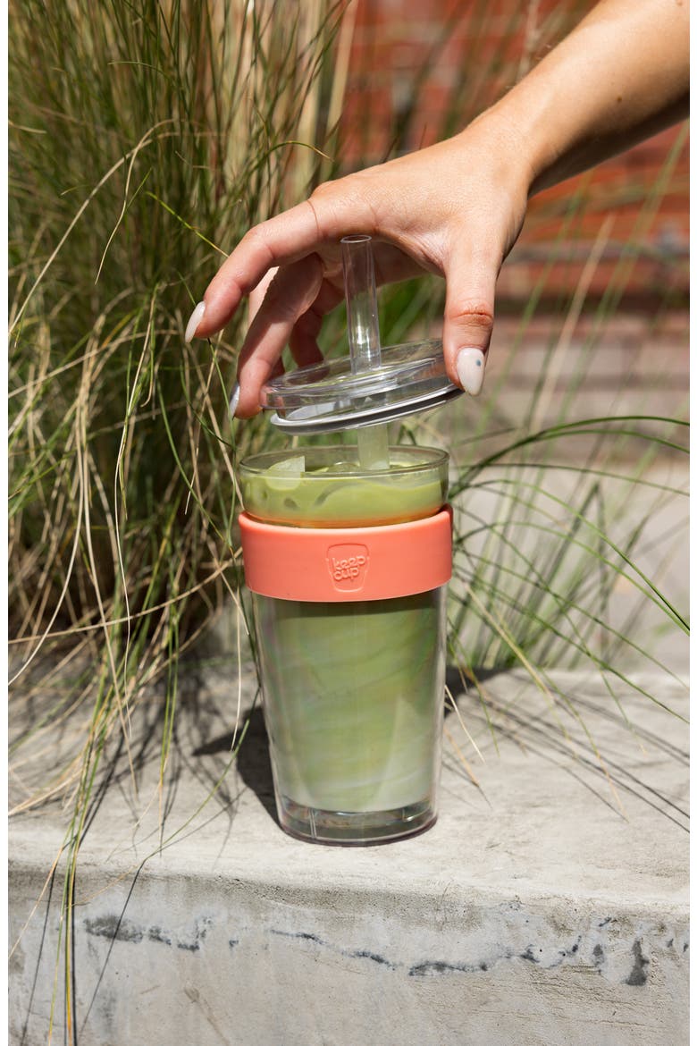 Cold Cup Longplay with Boba Straw, Alternate, color, Clay