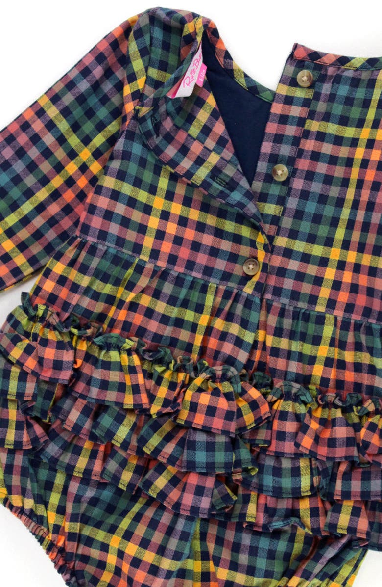 RuffleButts Harvest Rainbow Long Sleeve Romper & Leggings Set, Alternate, color, 