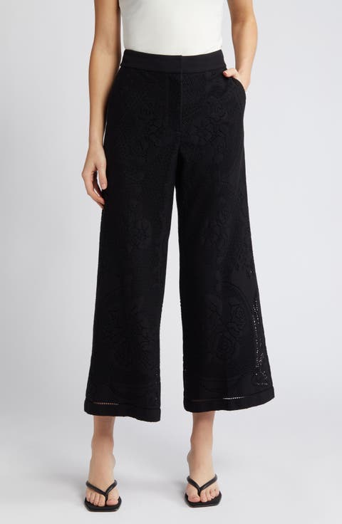 Anisa Lace Wide Leg Crop Pants