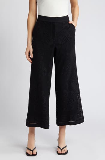 KOBI HALPERIN Anisa Lace Wide Leg Crop Pants | Nordstrom