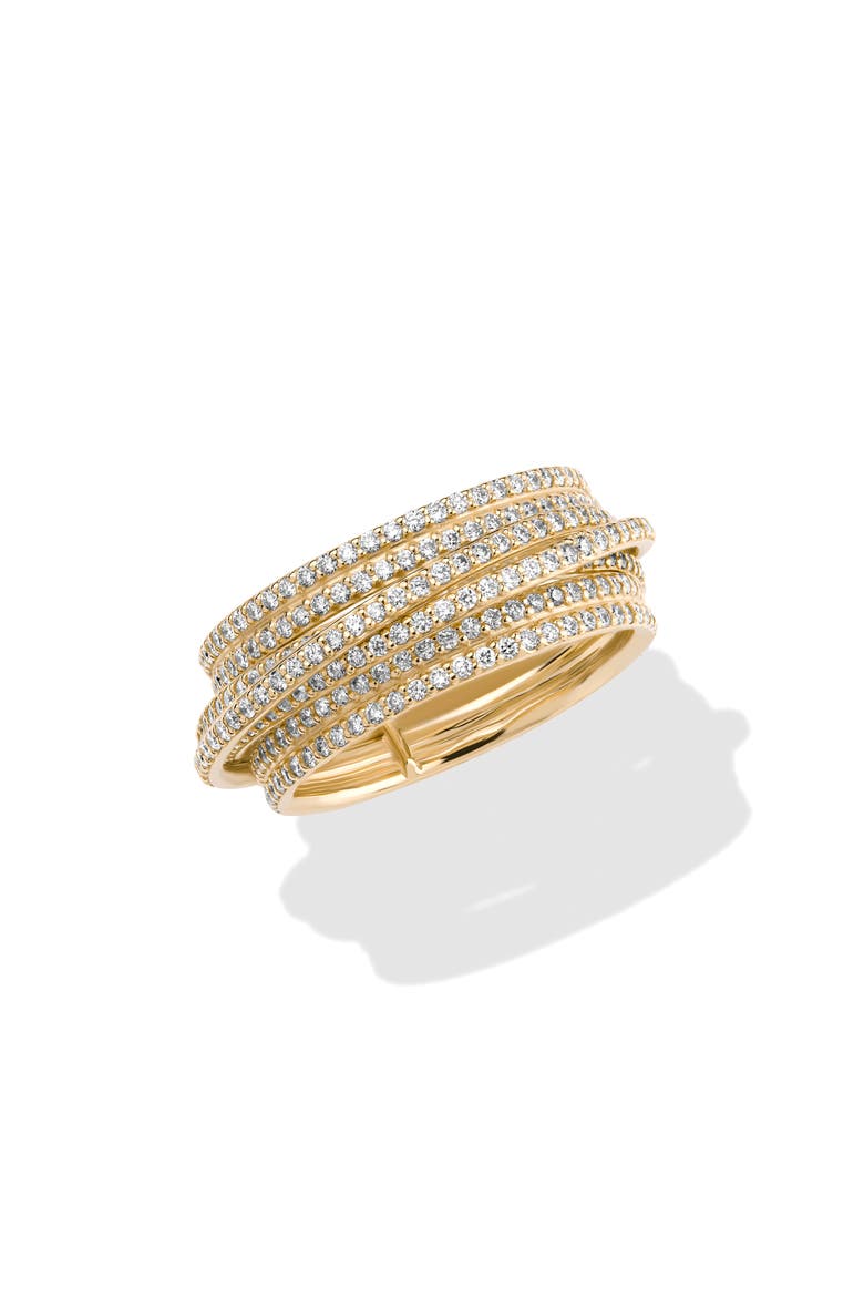 14K Gold Diamond Pavé Kinetic Ring, Main, color, YELLOW GOLD