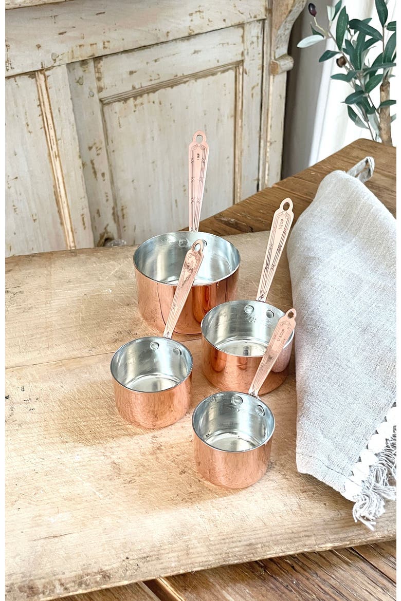 Vintage Inspired Copper Measuring Cups, Alternate, color, Copper