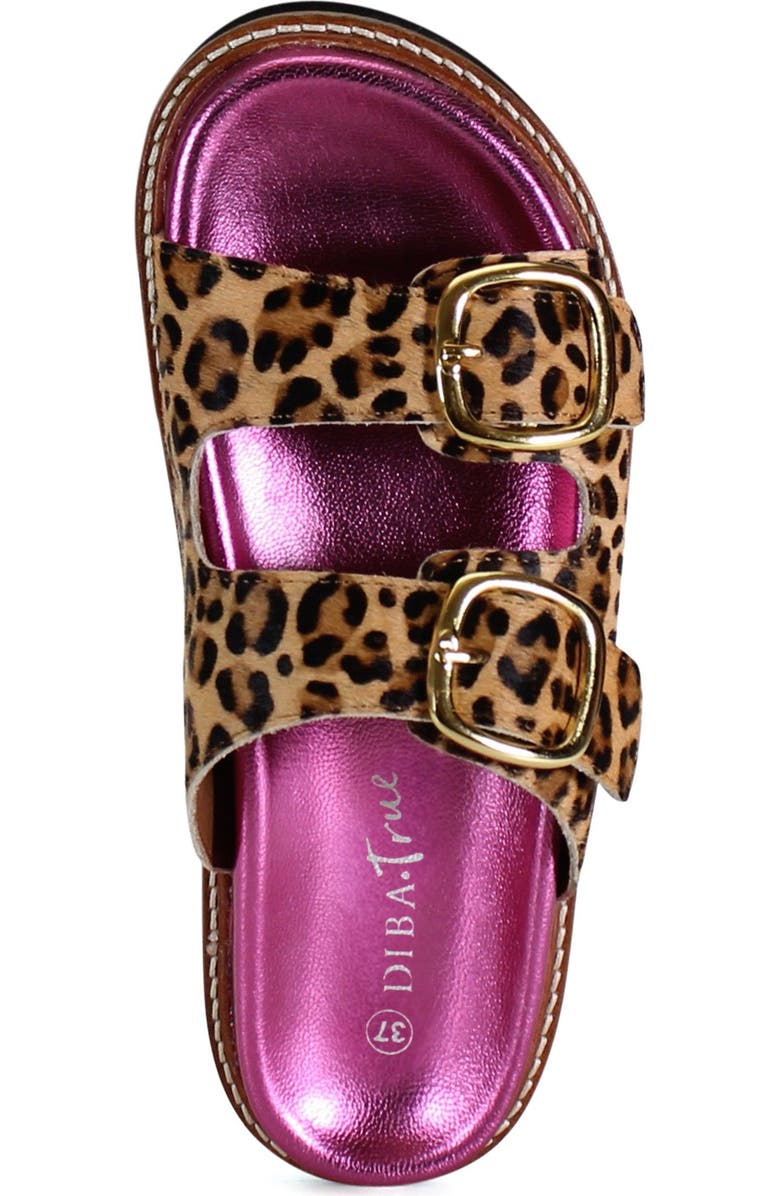 DibaTrue JAN ET Double Buckle Pop of Pink Sandal, Alternate, color, Leopard