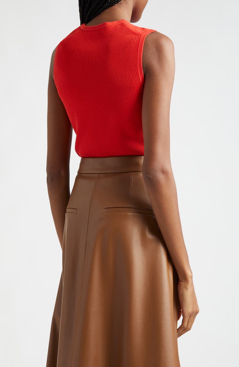 Veronica Beard Rib Sweater Tank, Alternate, color, Poppy