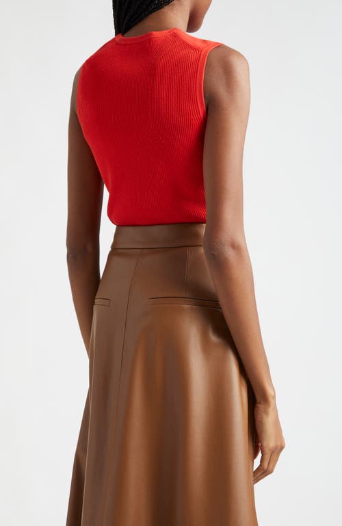 Veronica Beard Rib Sweater Tank In Poppy