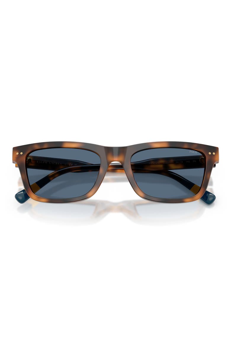 54mm Pillow Sunglasses, Alternate, color, SHINY RED HAVANA / DARK BLUE