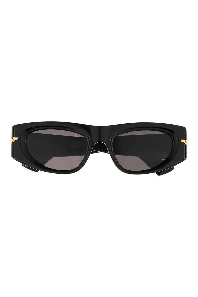 51mm Rectangular Sunglasses, Main, color, BLACK