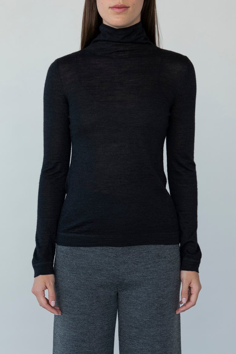 T Neck Pullover, Main, color, BLACK