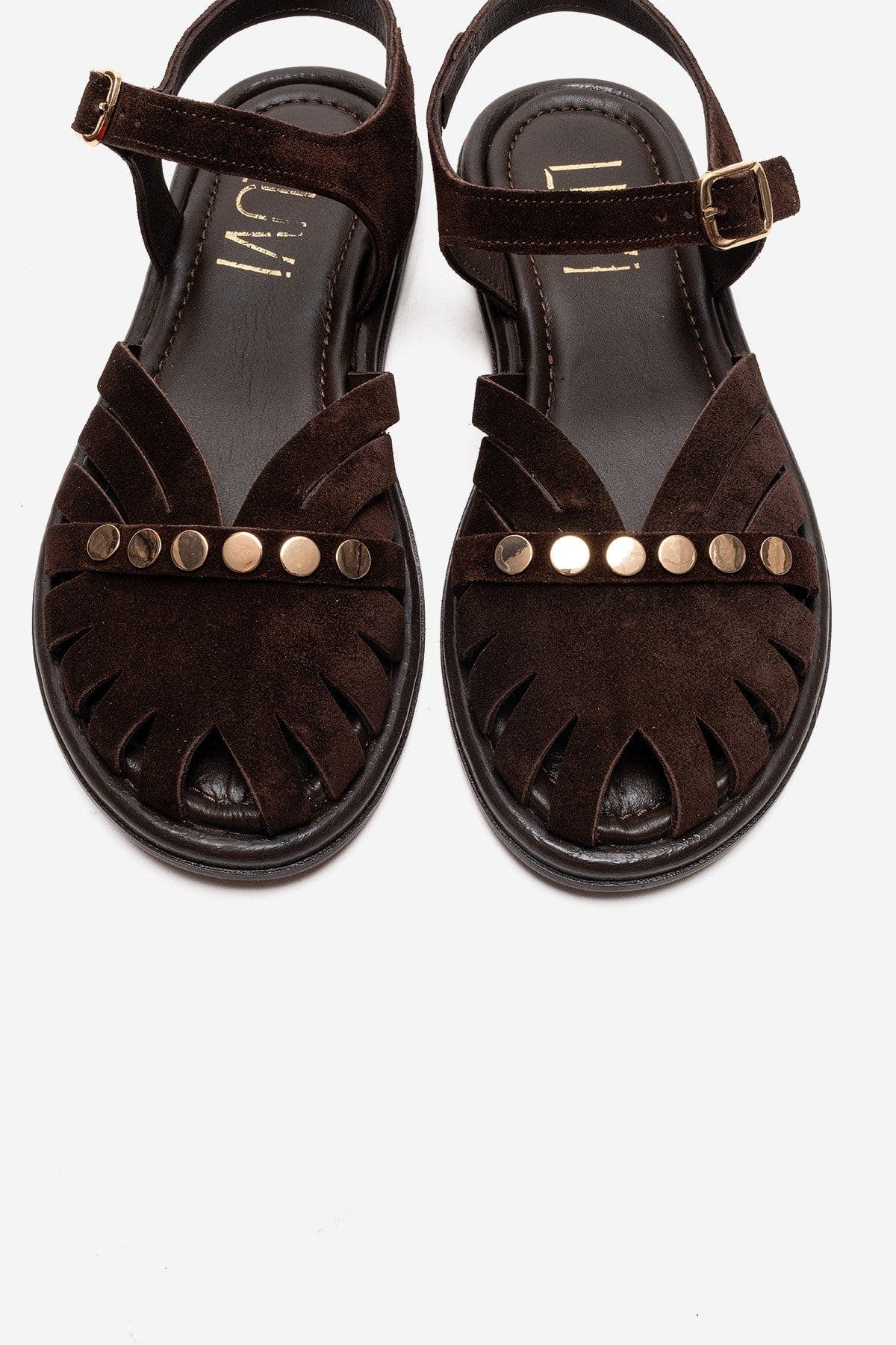 Chiela Leather Ankle Strap Sandal, Alternate, color, Brown Suede
