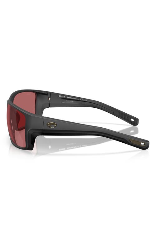 Costa Del Mar Jose Pro 62mm Polarized Rectangular Sunglasses In Matte Black/rose
