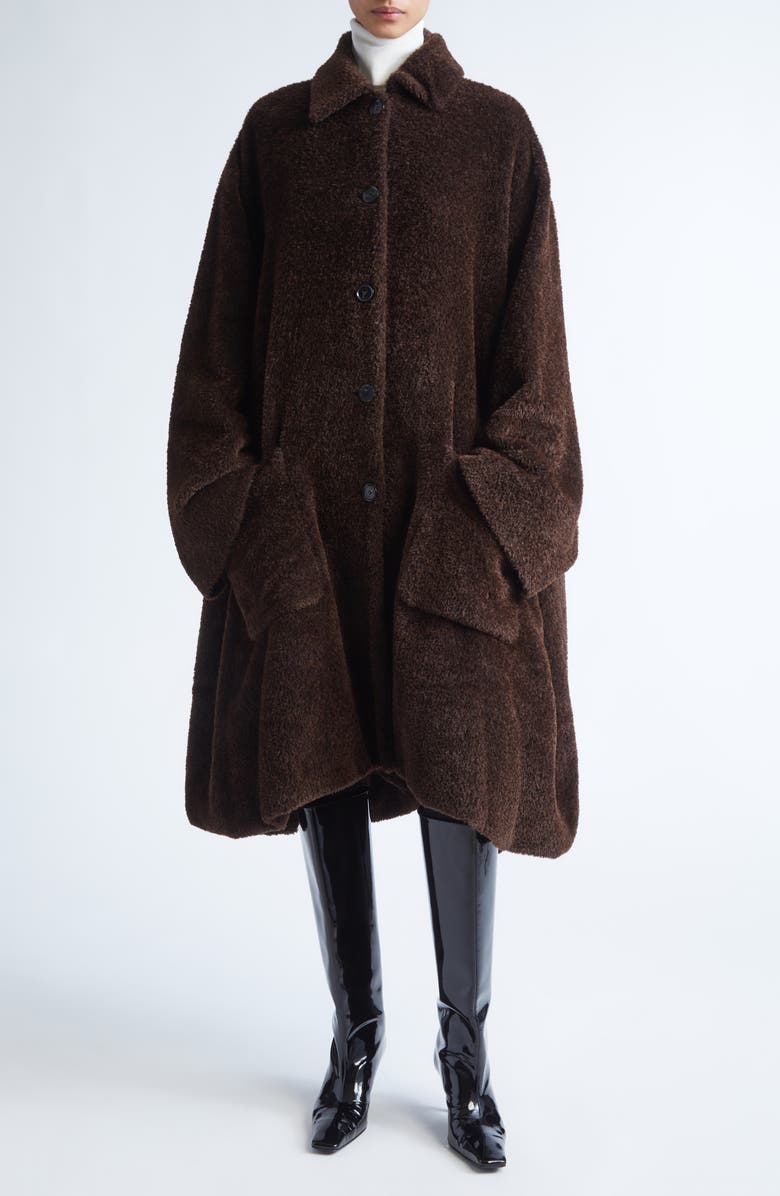 Proenza Schouler Verretta Alpaca & Virgin Wool Coat, Main, color, Chocolate