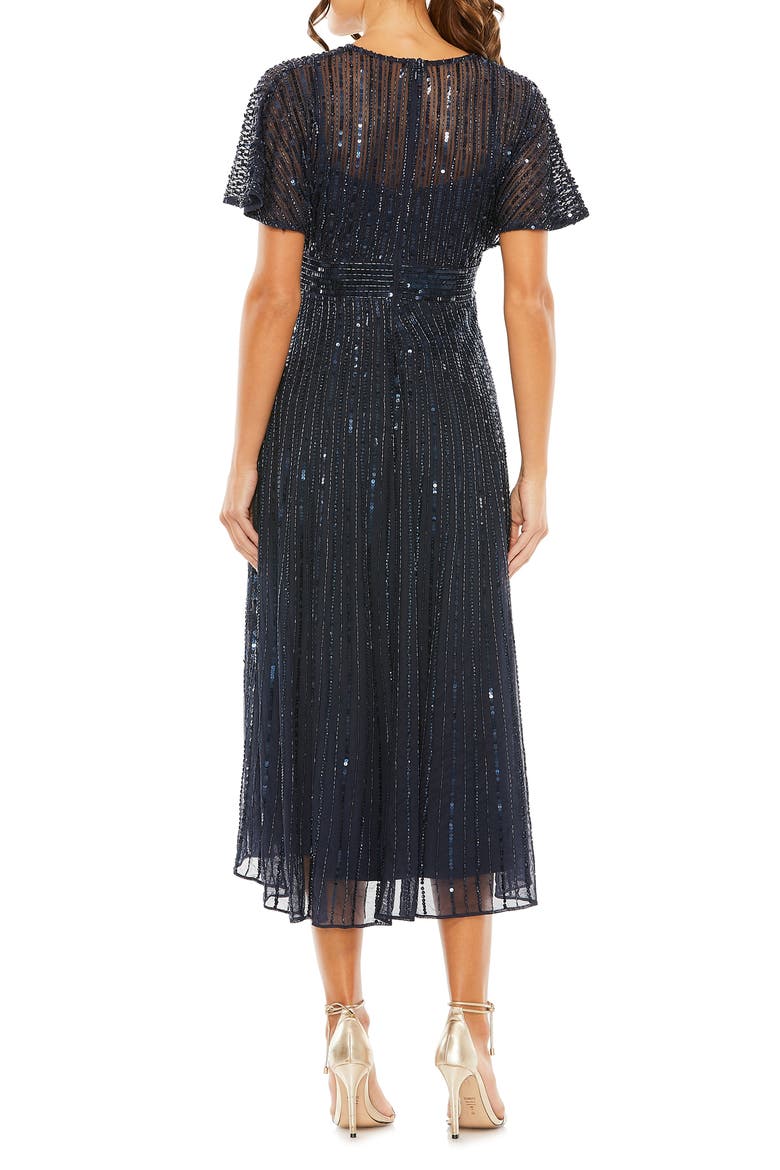 Empire Waist Embellished Short Sleeve Dress, Alternate, color, MIDNIGHT