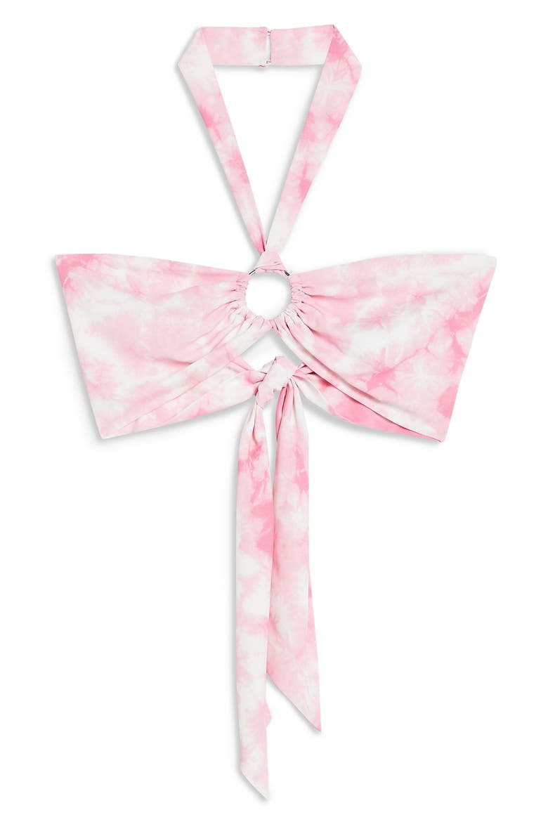 Tie Dye Ring Crop Top, Alternate, color, PINK MULTI