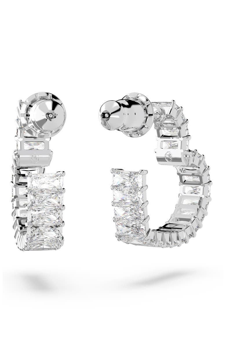Matrix Small Heart Hoop Earrings, Alternate, color, SILVER