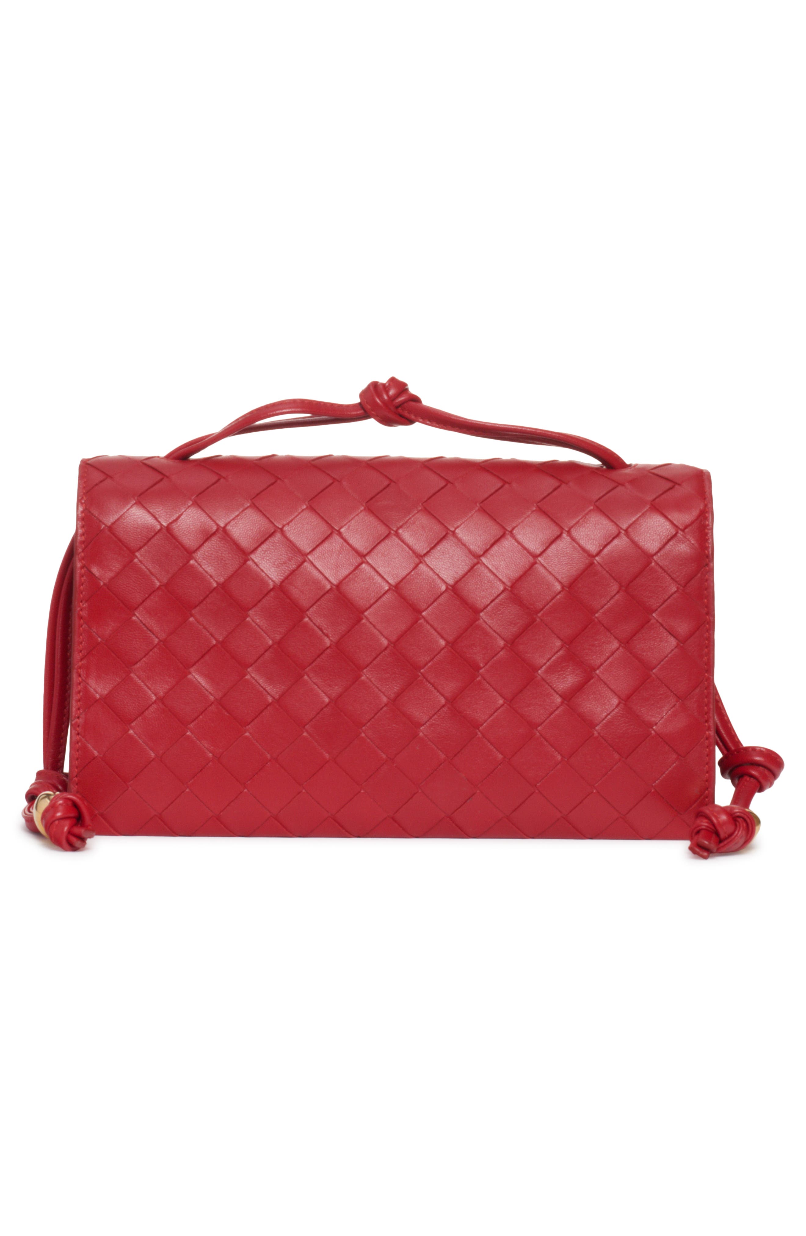 Trio Pouch Intrecciato Leather Shoulder Bag, Alternate, color, APPLE CANDY-GOLD