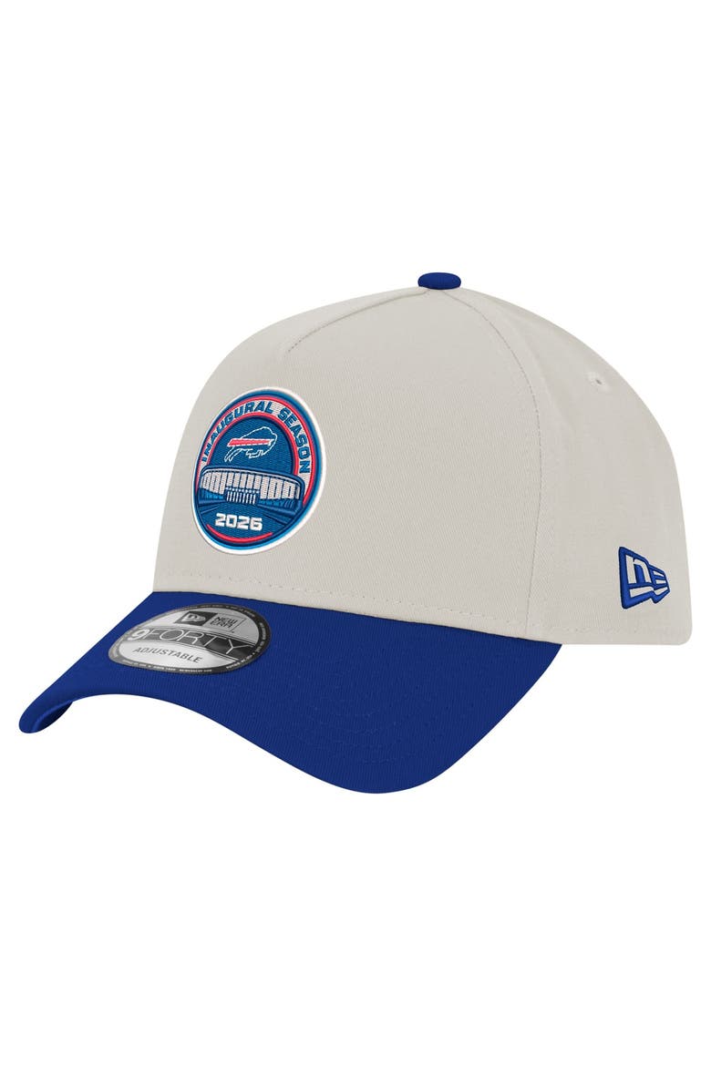 Men's New Era White/Royal Buffalo Bills Highmark Stadium Inaugural Season A-Frame 9FORTY Adjustable Hat, Alternate, color, White