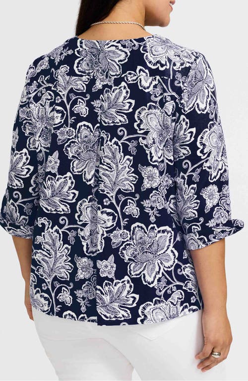 Foxcroft Vena Print Top