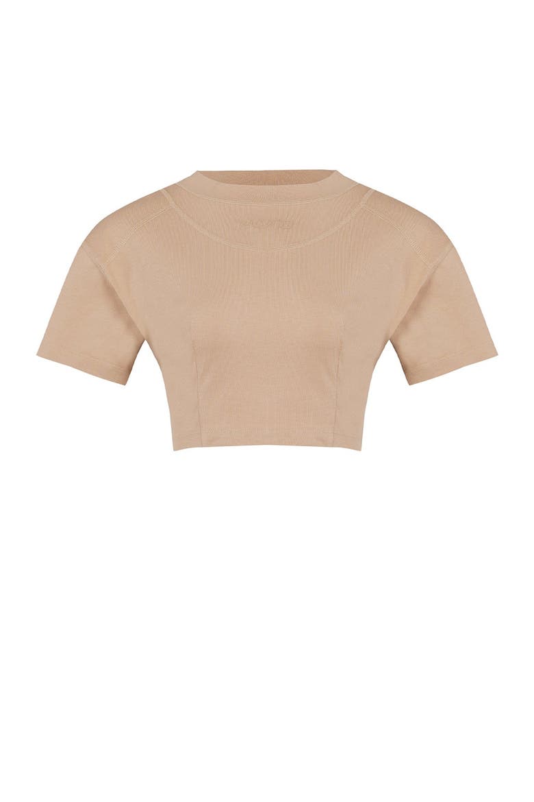 Pure Cotton Free Heaven Crop Tshirt, Alternate, color, beige moon rock
